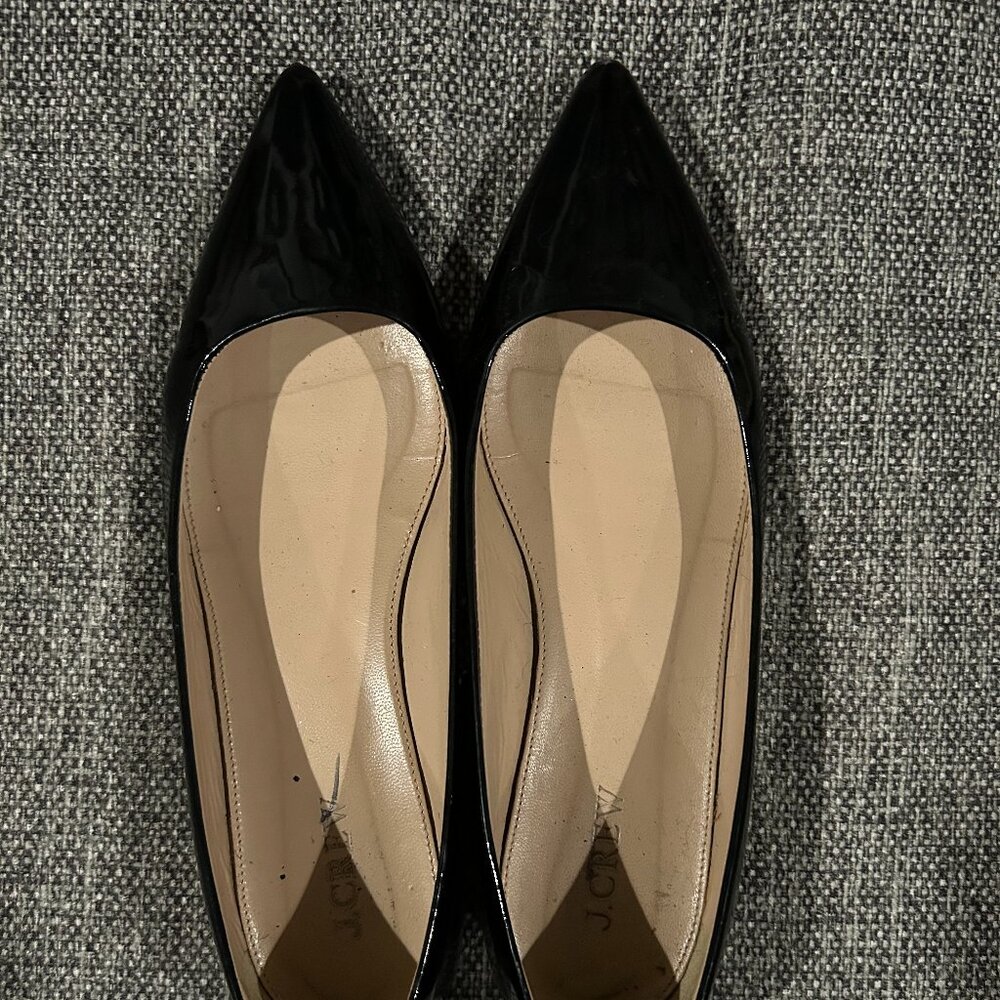 J. Crew Patent Leather Pointed Toe Flats. Size 8.